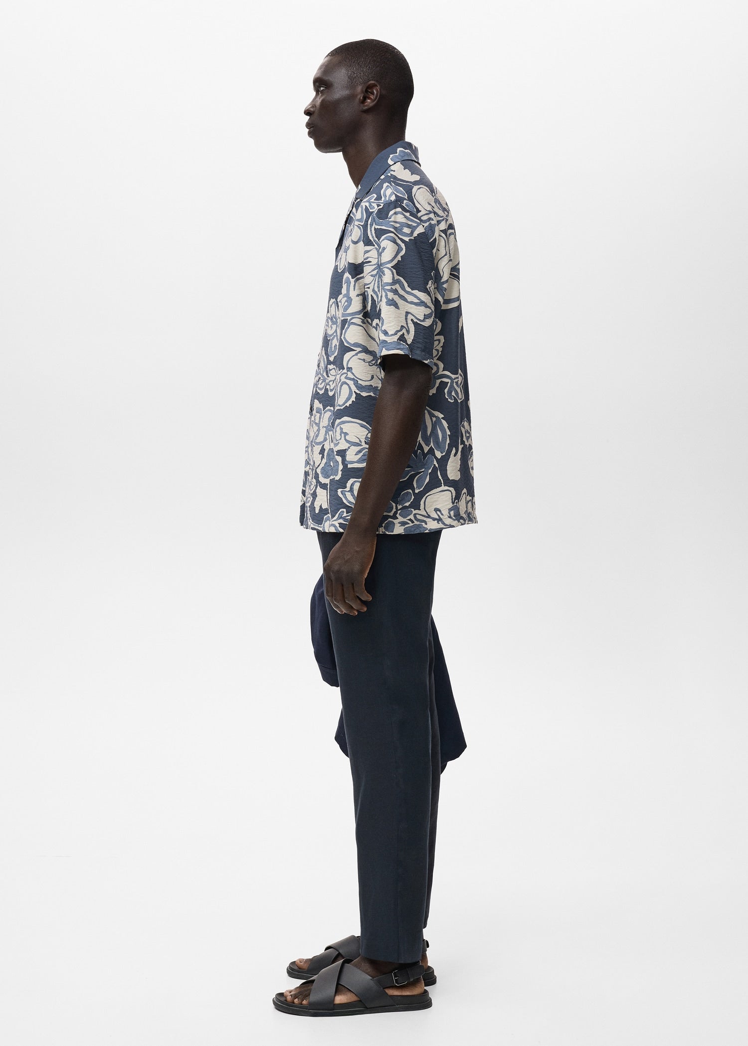 Mango trousers oyster in Navy Blue - D1