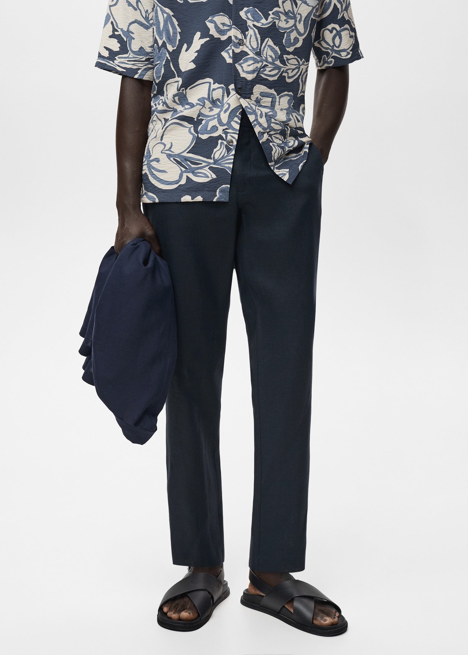 Mango trousers oyster in Navy Blue - D6