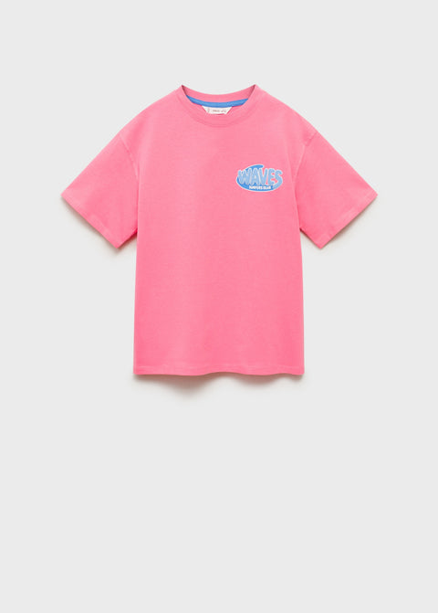 Mango t-shirt waves in fuchsia