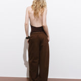 Mango trousers lupe in Brown - R