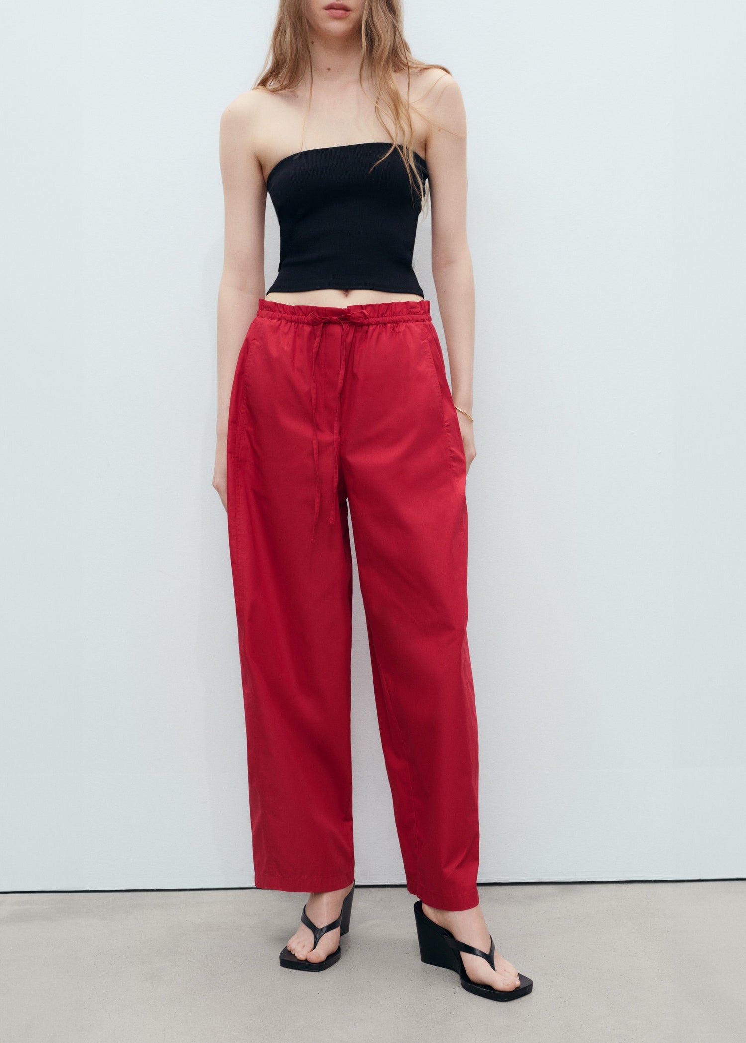Mango trousers lupe in Red