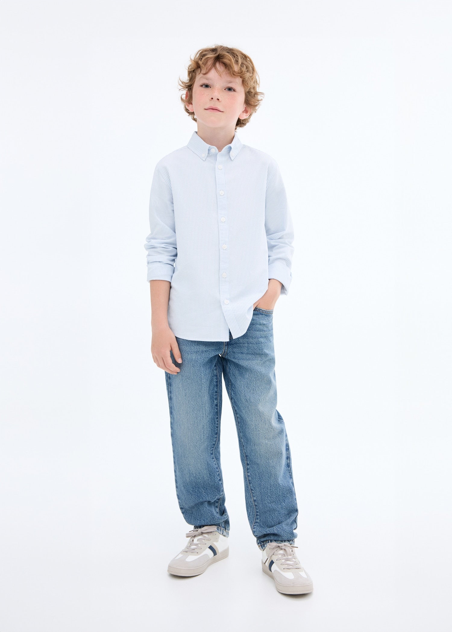 Mango shirt oxfordr in Sky Blue - 99999999_01