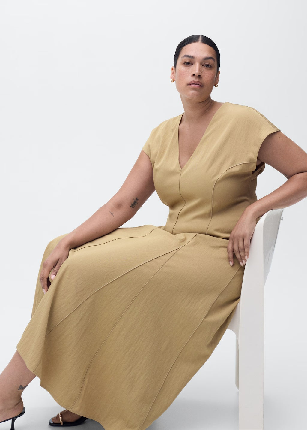 Mango dress sprung in Stone - D4