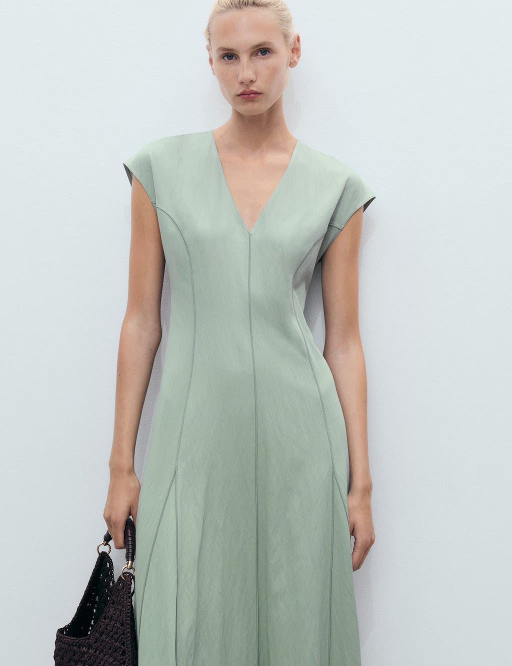 Mango dress sprung in Green