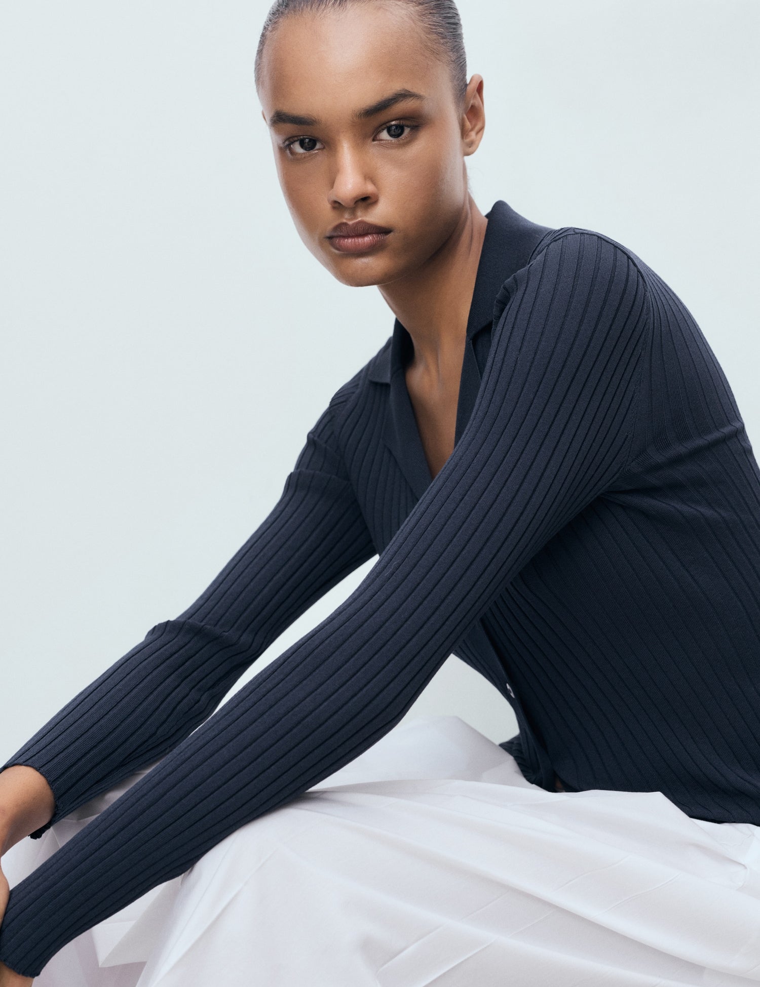 Mango cardigan latte in Navy