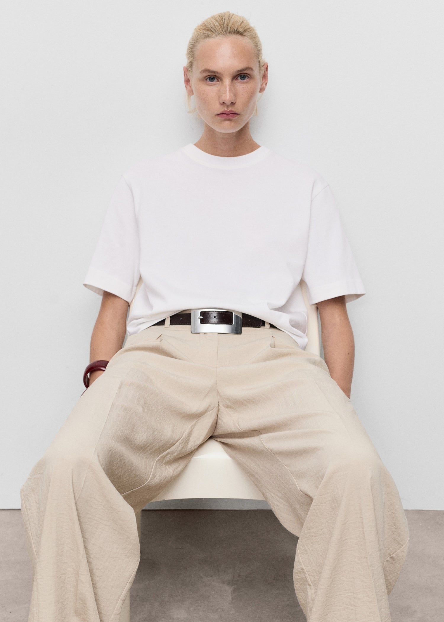 Mango t-shirt sita in Off White - D2