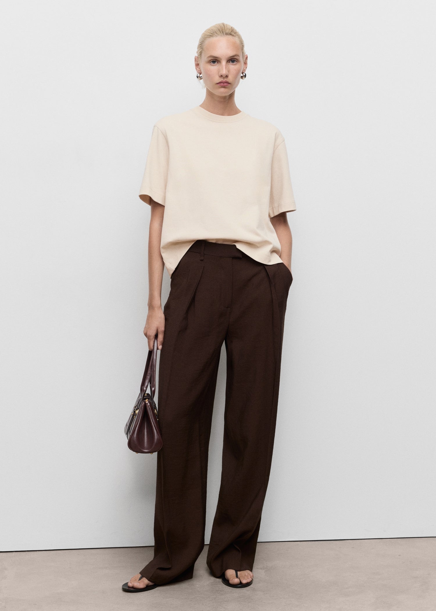 Mango t-shirt sita in Stone - 99999999_01