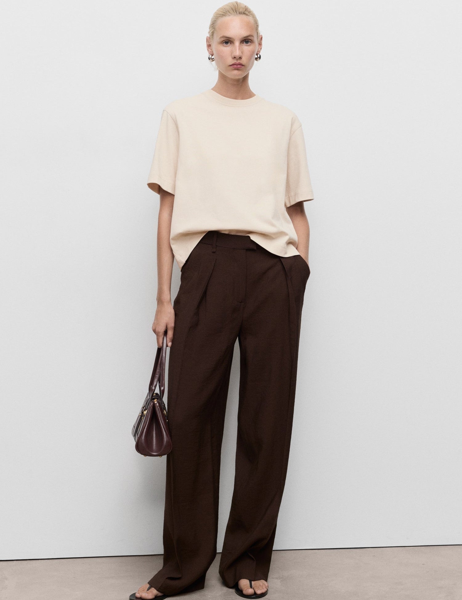 Mango t-shirt sita in Stone - 99999999_01