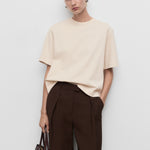 Mango t-shirt sita in Stone