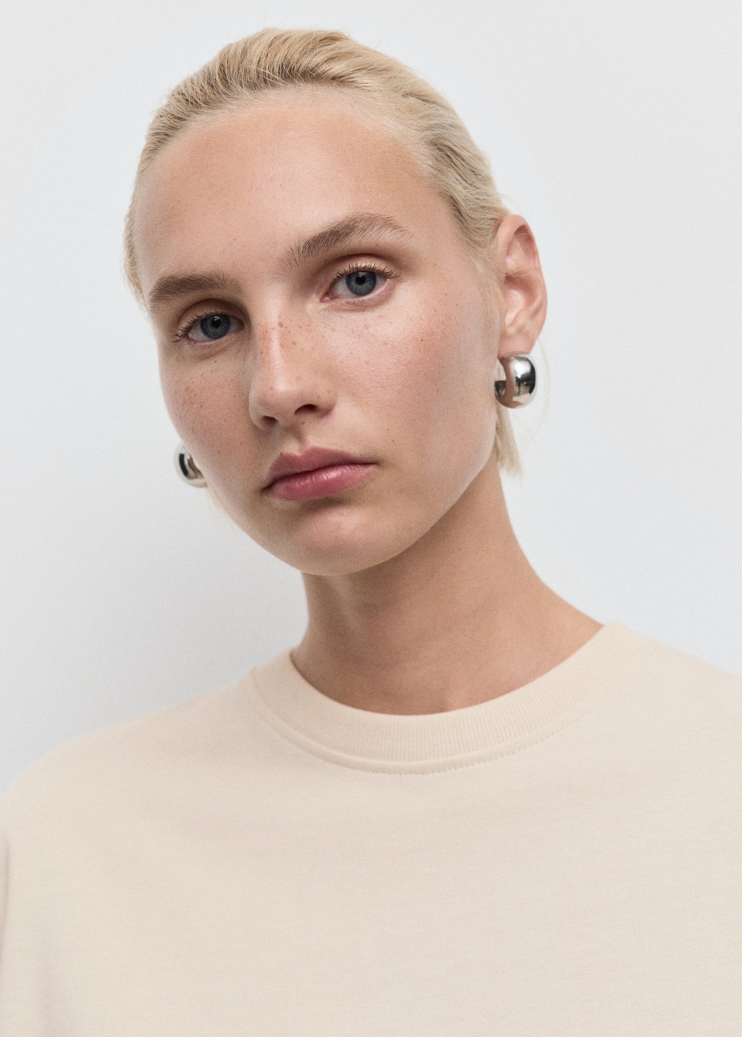 Mango t-shirt sita in Stone - D2