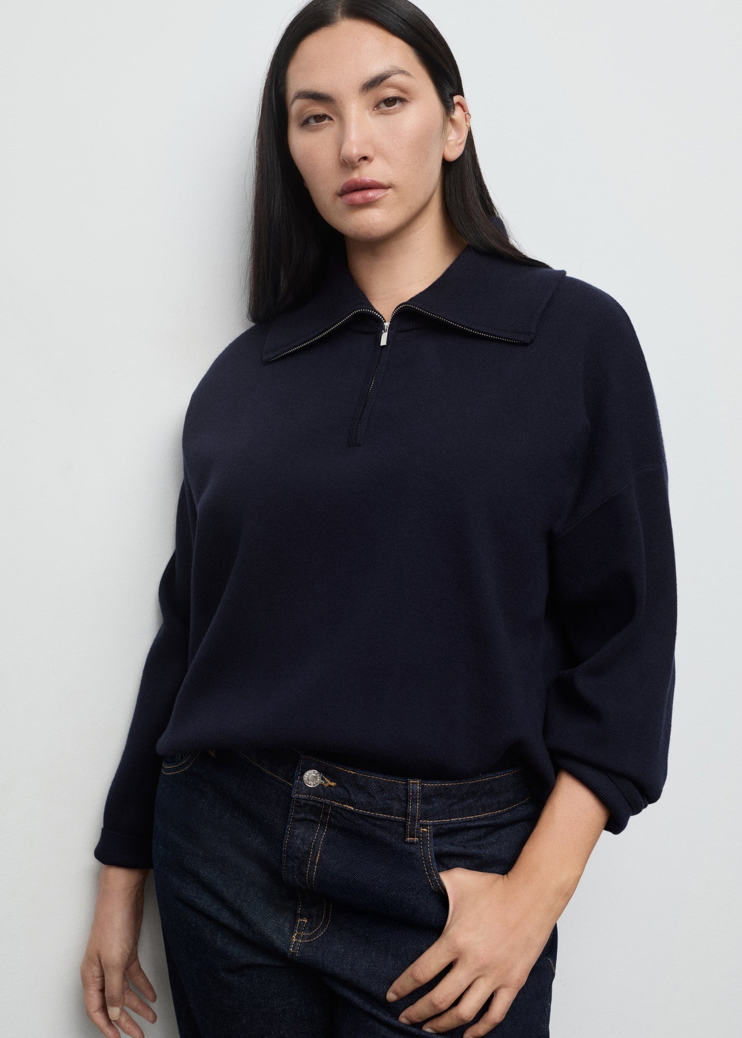 Mango sweater latas in Navy - D5