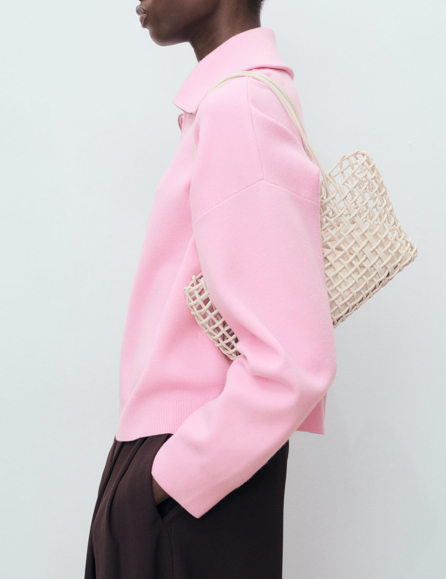 Mango sweater latas in Pastel Pink