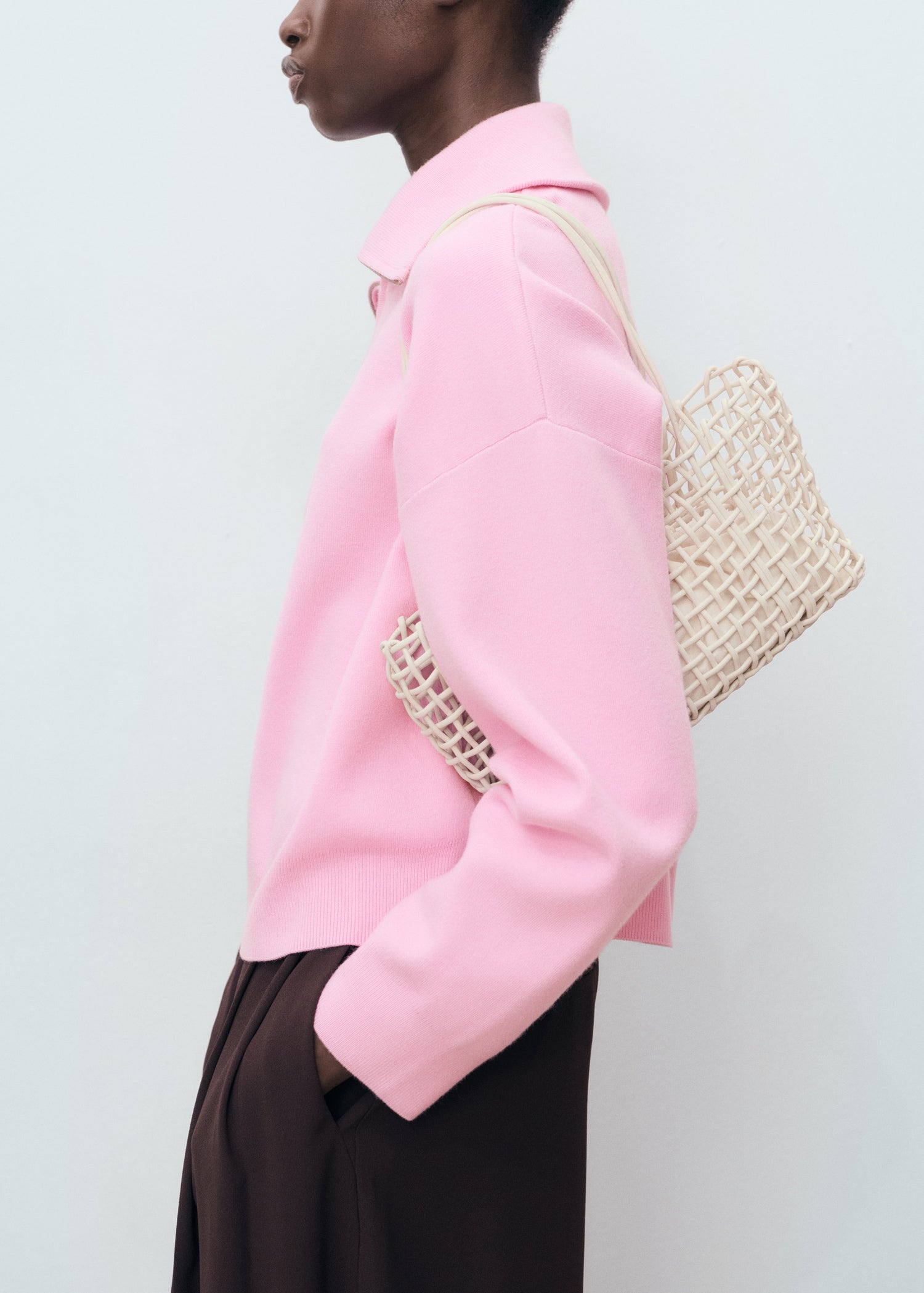 Mango sweater latas in Pastel Pink