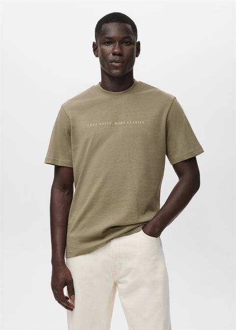 Mango t-shirt prifth in dark hunting green