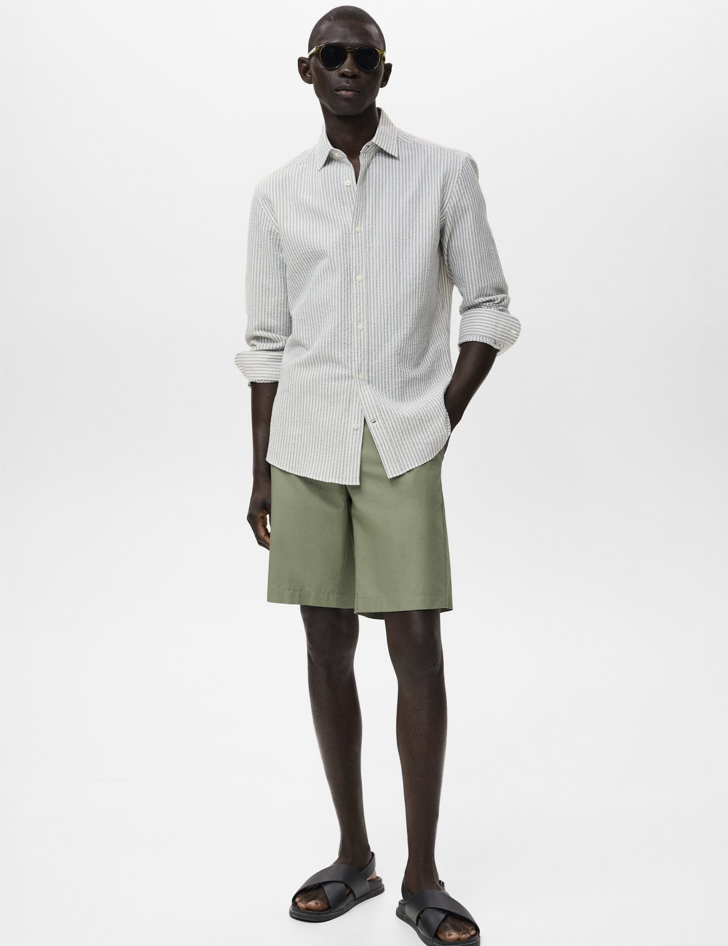 Mango shirt kissos in Dark Hunting Green - 99999999_01