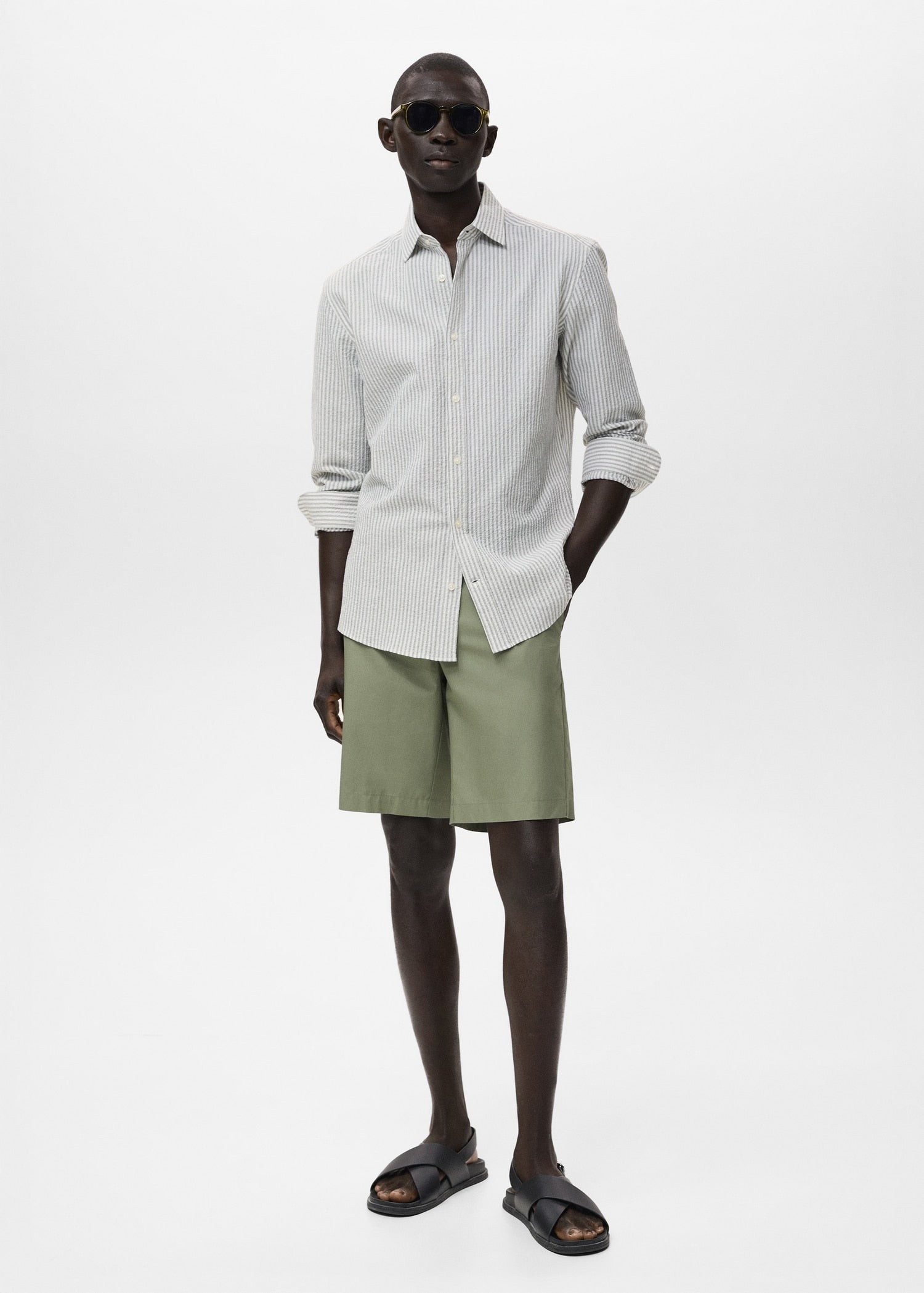 Mango shirt kissos in Dark Hunting Green - 99999999_01