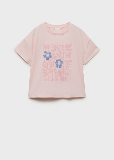 Mango t-shirt knot in pink
