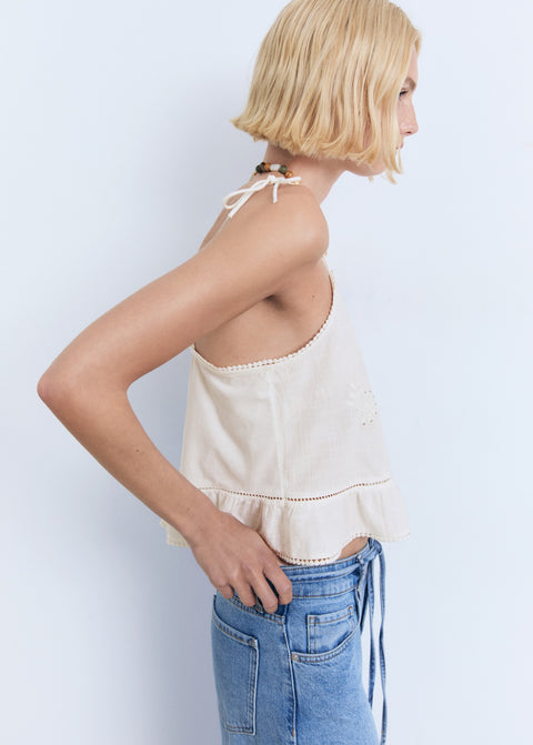 Mango top gidget in off white