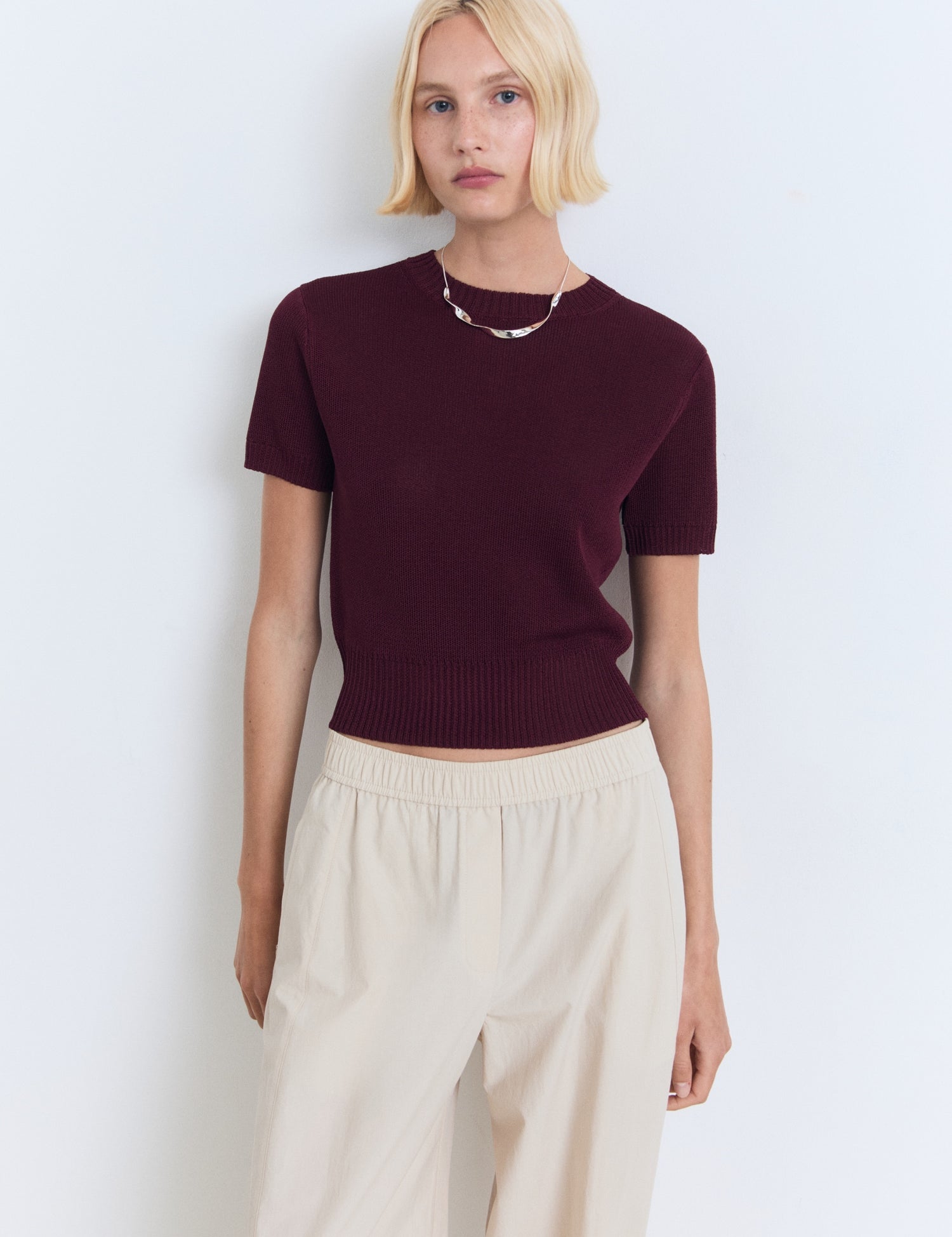 Mango sweater romeo in Burgundy