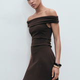 Mango dress cocoa in Brown