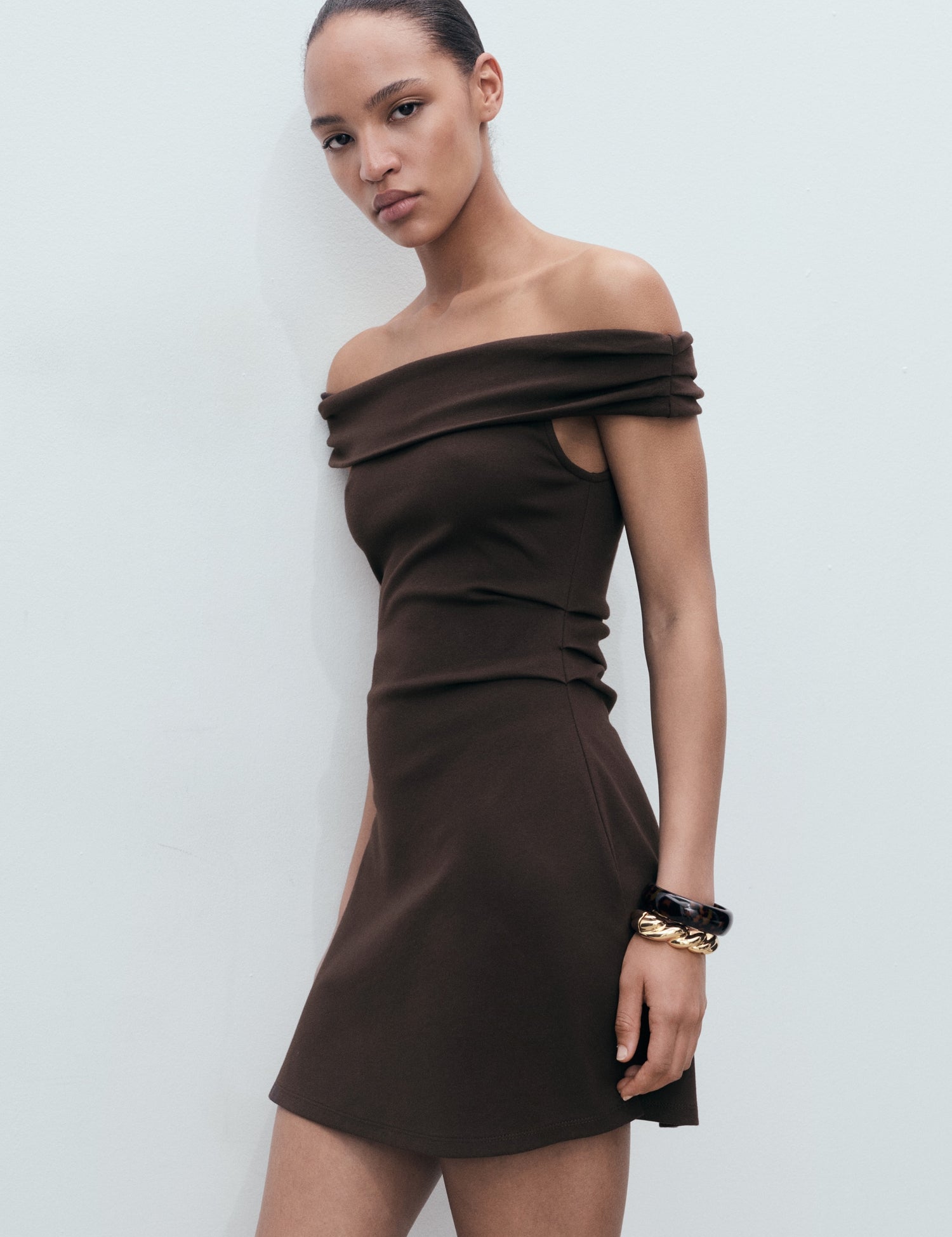 Mango dress cocoa in Brown