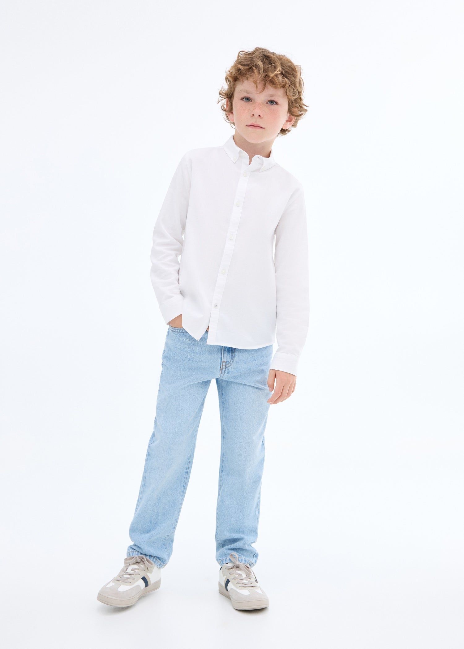 Mango shirt oxford in White - 99999999_01