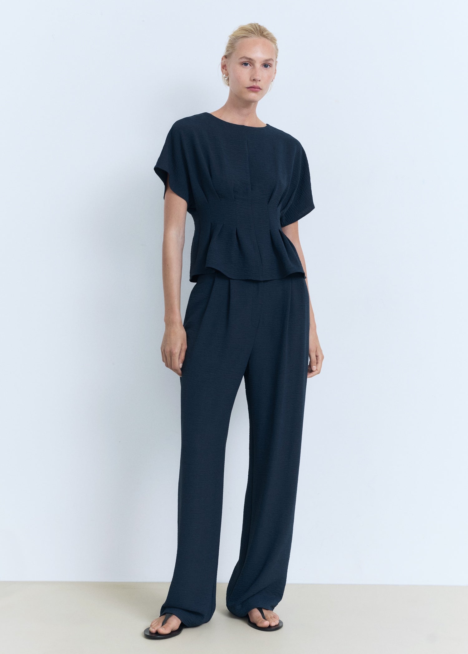 Mango blouse peplum in Navy - 99999999_01