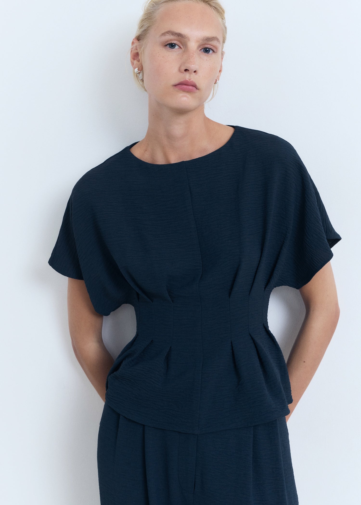 Mango blouse peplum in Navy