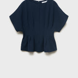 Mango blouse peplum in Navy - B