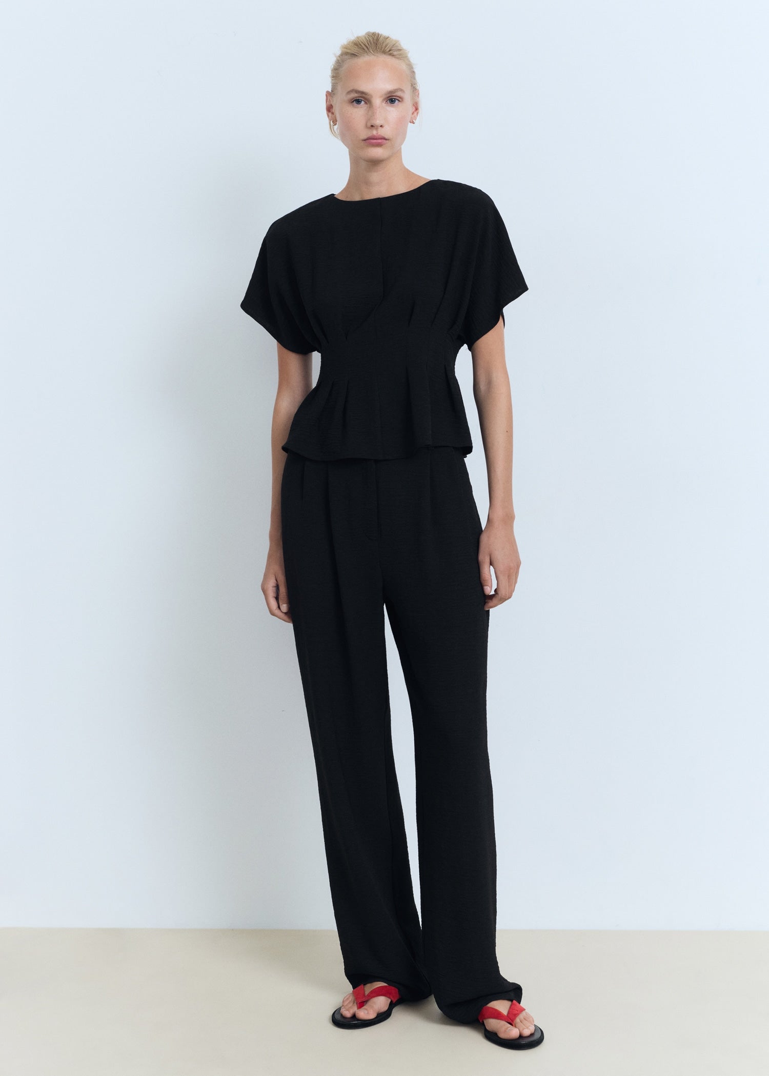 Mango blouse peplum in Black - 99999999_01