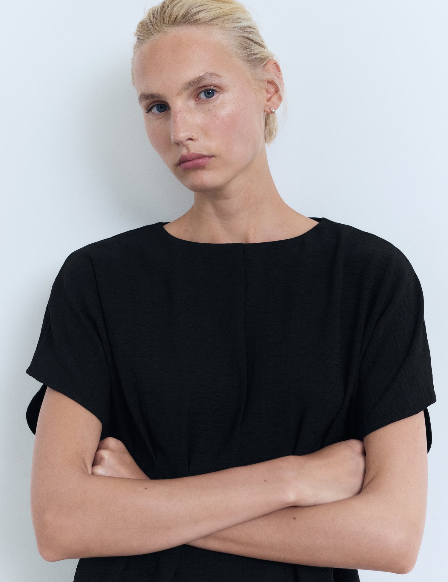 Mango blouse peplum in Black