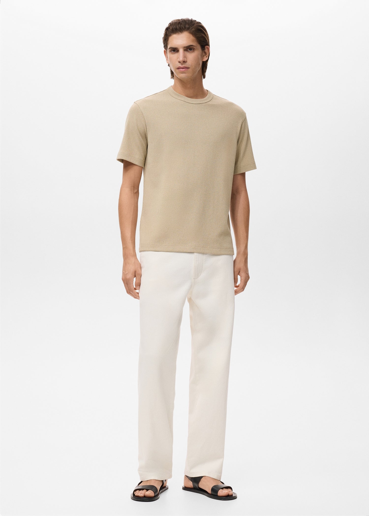 Mango t-shirt gare in Beige - 99999999_01