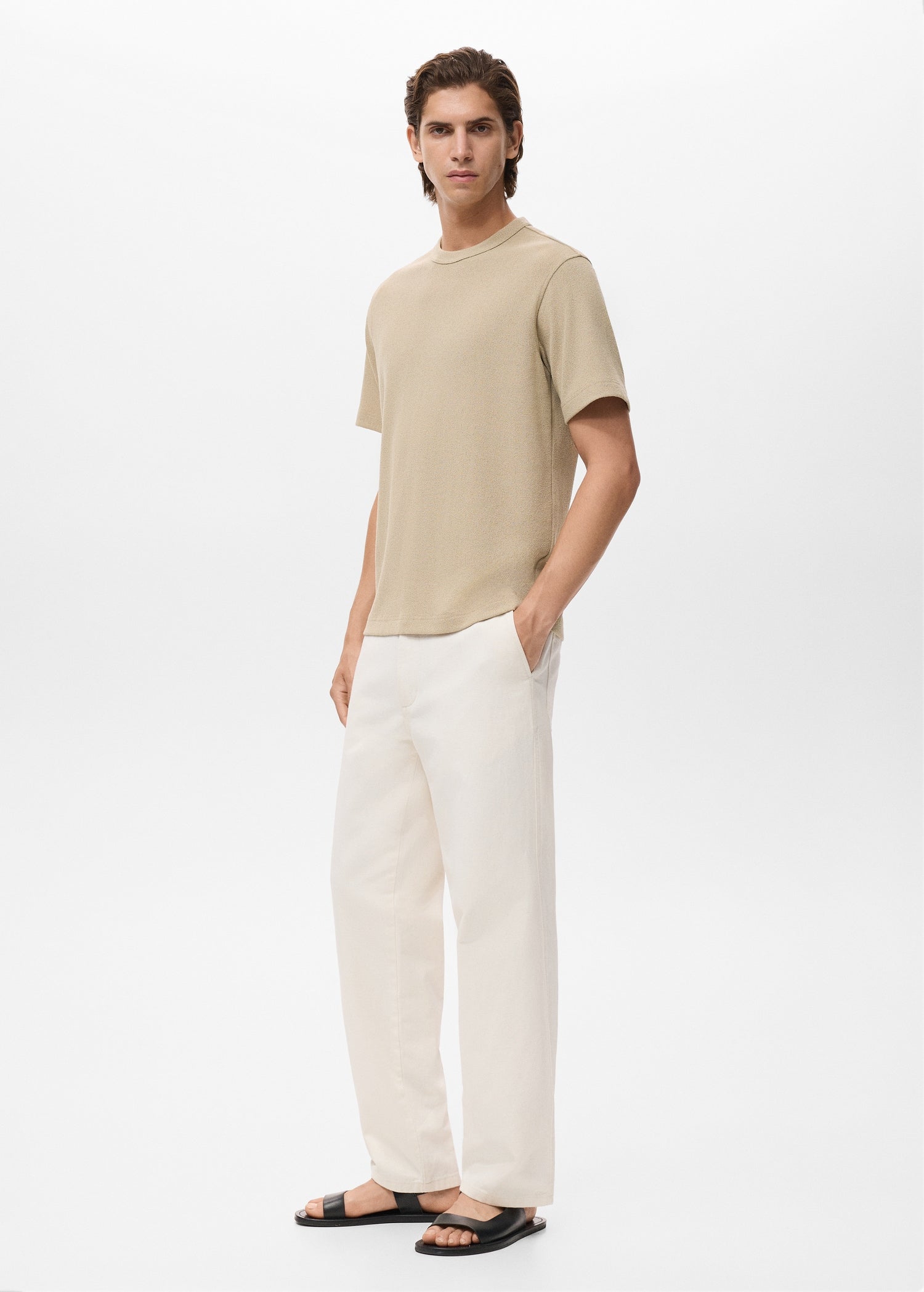 Mango t-shirt gare in Beige - D2