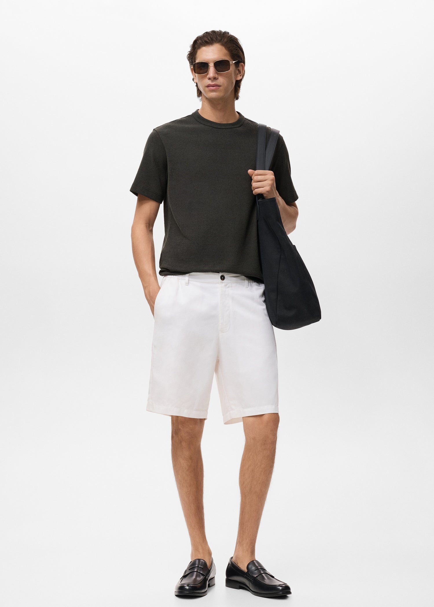 Mango t-shirt gare in Anthracite - 99999999_01