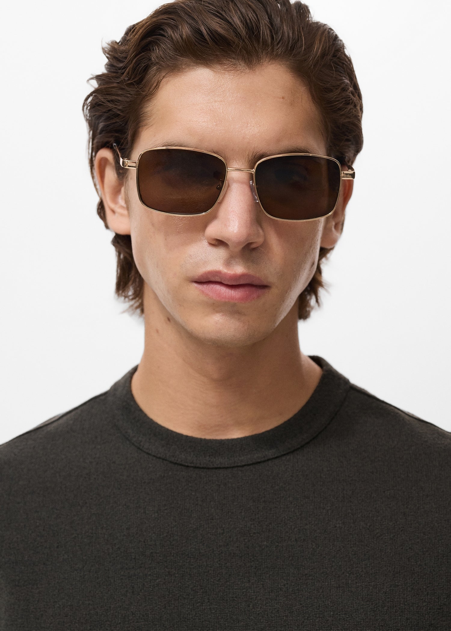 Mango t-shirt gare in Anthracite - D1