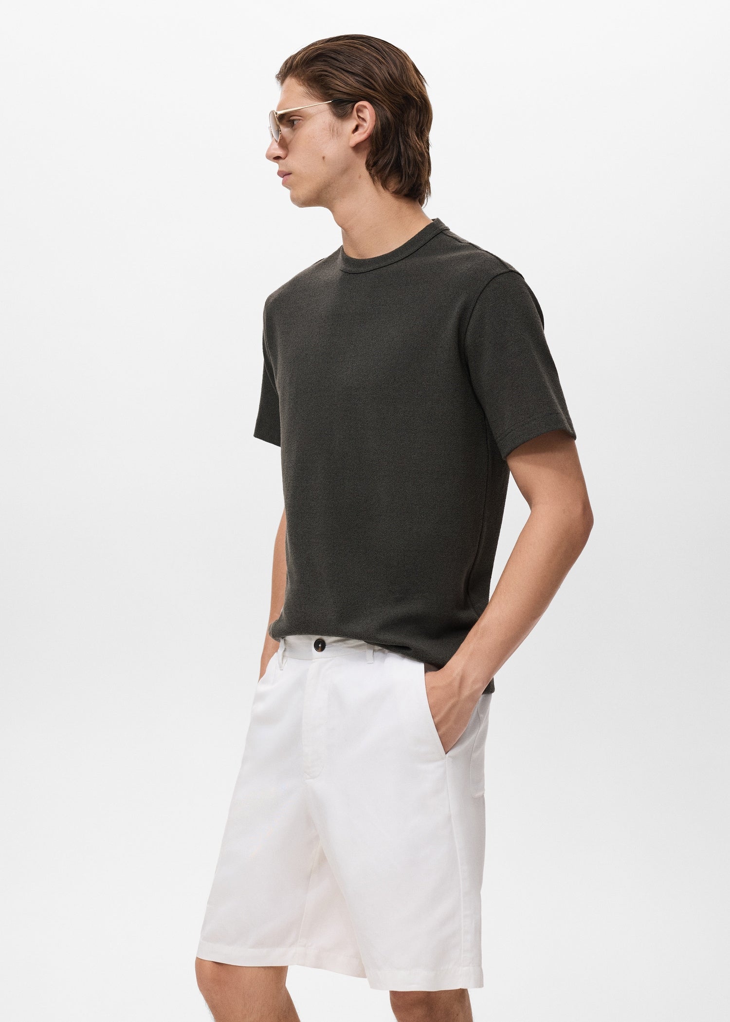Mango t-shirt gare in Anthracite - D2