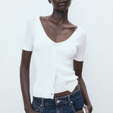 Mango sweater orquidea in White