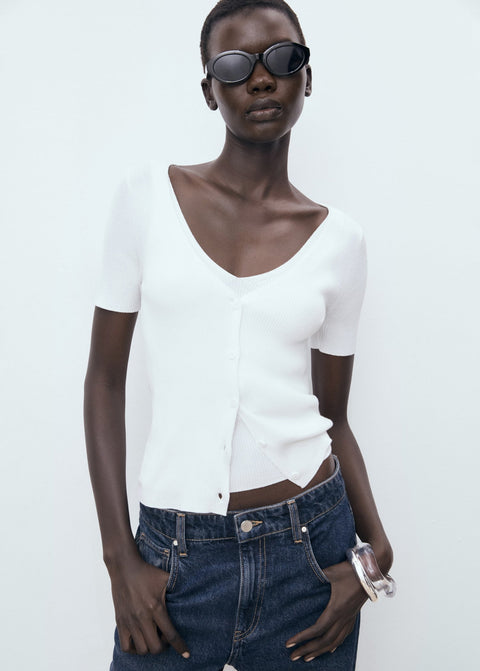 Mango sweater orquidea in white