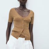 Mango sweater orquidea in Tobacco