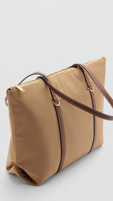 Mango totes bag cobalt in Beige