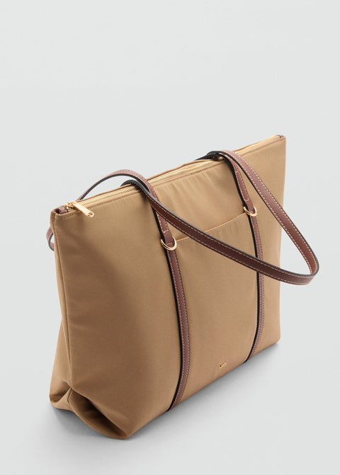 Mango totes bag cobalt in beige