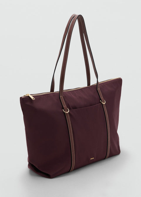 Mango totes bag cobalt in burgundy