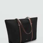 Mango totes bag cobalt in Black