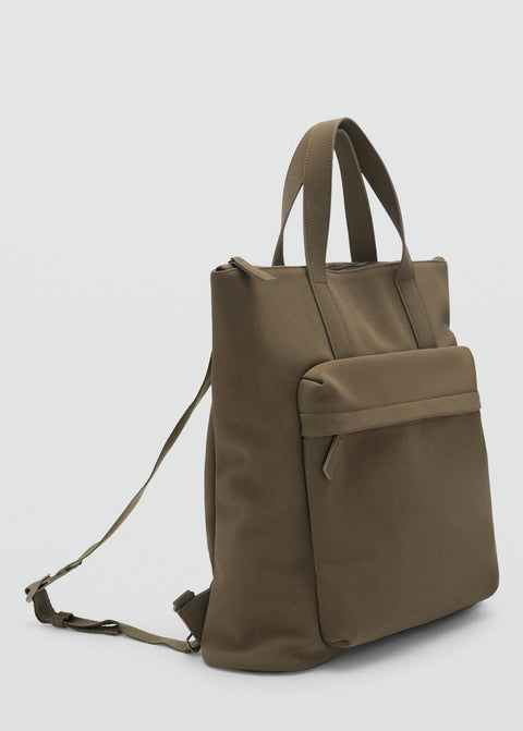Mango backpack totepack in khaki