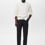 Mango trousers light in Navy Blue - 99999999_01