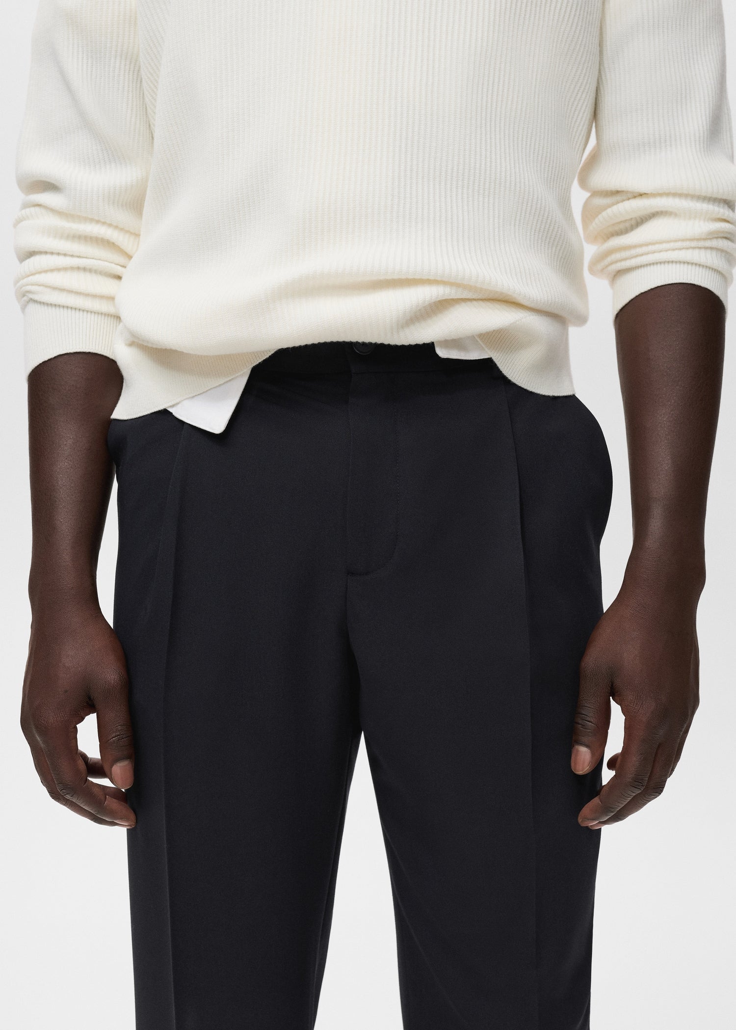 Mango trousers light in Navy Blue - D1