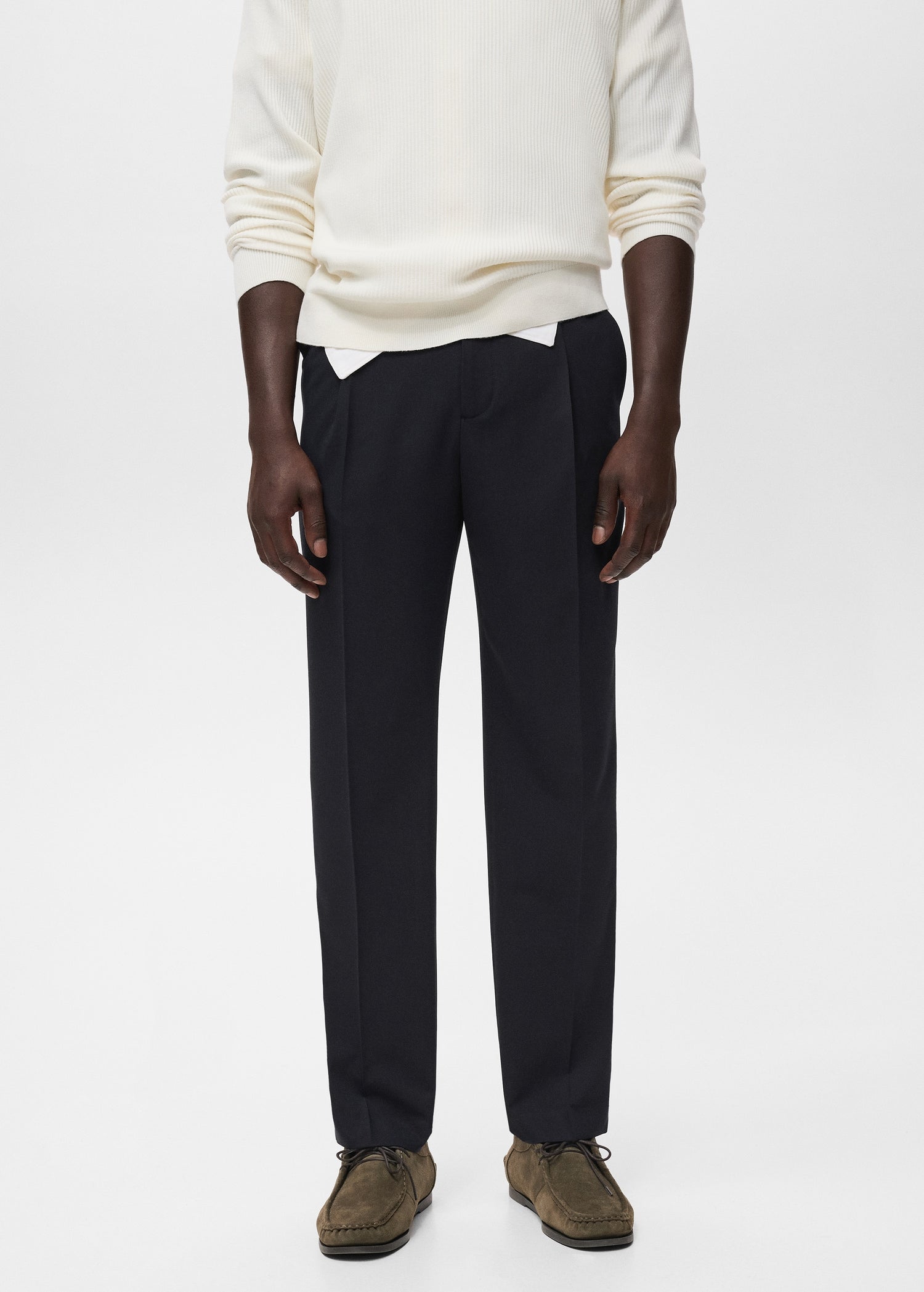 Mango trousers light in Navy Blue
