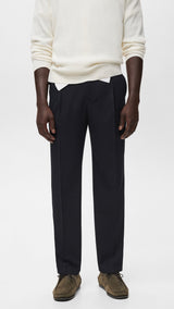 Mango trousers light in Navy Blue
