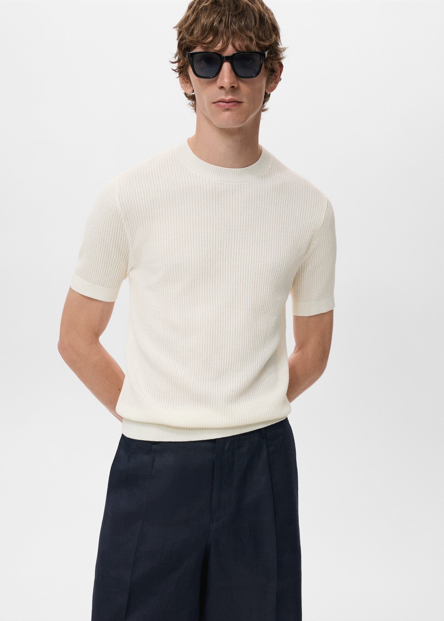 Mango t-shirt flewh in Off White