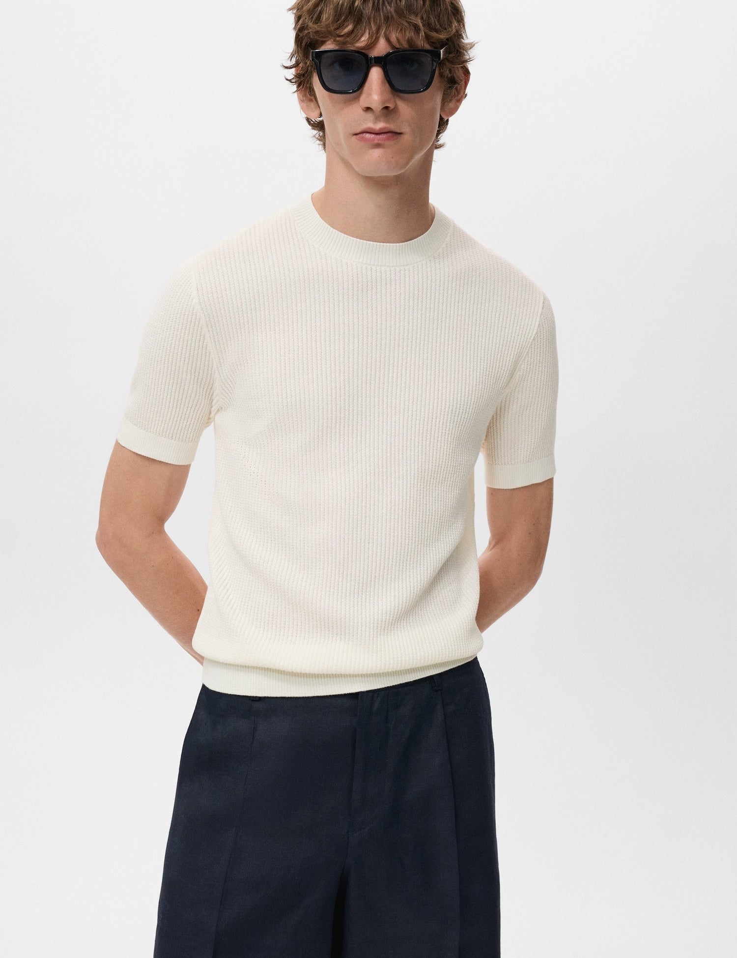 Mango t-shirt flewh in Off White